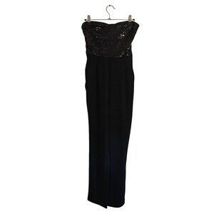 Express Jumpsuit Women's Size 00 Black Strapless Sequins